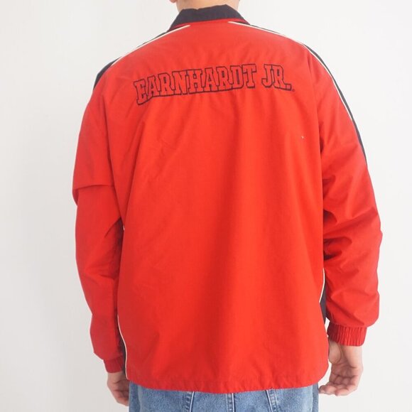 Vtg Dale Earnhardt Jr Red Black Nylon Zip Up Nascar Jacket By Chase Authentics L - Picture 3 of 16
